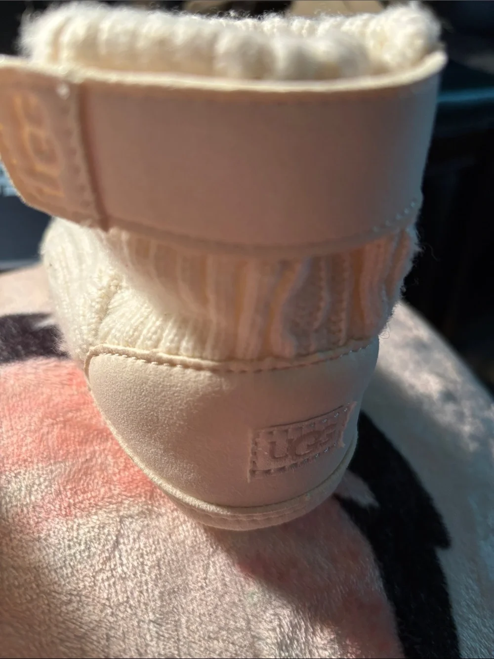 UGG Infant Walker Boots in Black and Cream
